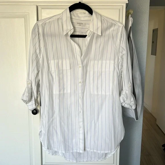 NWT Aritzia Babaton utility Seymour stripe button down shirt - Picture 10 of 13